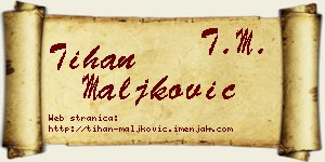 Tihan Maljković vizit kartica